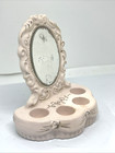 Vintage Pink Creamic Gold Gilded Vanity Shaped Lipstick Holder Rare Lander Co Ny