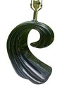 1980s Art Deco New Wave Black Swirl Table Lamp Memphis Era Mid Century Modern
