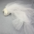 Vintage Floral Lace Juliet Cap With Bow Wedding Veil 34  Length Tulle Bridal