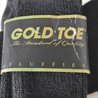 4 Pair New Vintage Gold Toe Fluffies Crew Socks Sz 10-13 Men s Black Usa Made