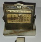 Vintage 1940s Onyx Desk Set Pen Holder Ink Blotter Letter Opener Calendar 