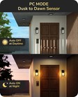 Edishine Outdoor Wall Light  Dusk To Dawn Exterior Light Fixture  Modern Porch