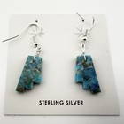Santo Domingo Pueblo Turquoise Slab Dangle Earrings Native American Jewelry