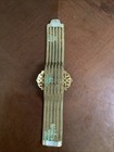 Antique Czech Brass Mesh Bracelet With Blue Glass Stones
