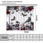 Gothic Skull Flower Curtains  Retro Goth Sugar Skeleton Halloween Purple Flor   