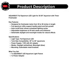 Aquaneat Full Spectrum Led Light For 30-38  Aquarium With Timer Freshwater