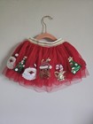Mud Pie Girls Red Christmas Tulle Sequin Tutu Skirt Elastic Waist 3t 