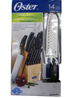 Nib New Oster Granger 14-piece Kitchen Knife Wood Block Set Stainless Steel