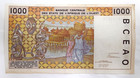 1992 Issue West African States senegal 1000 Francs Note Pick  711kb Extra Fine