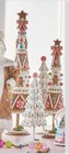 2-pk 23  Gingerbread Trees Multi Color Christmas Raz Imports New 4515547