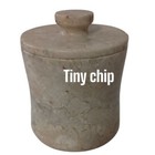 Travertine Marble Stone Bathroom Canister Vintage Heavy Beige Natural Farmhouse 