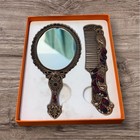 Antique Mirror Comb Set Vintage Metal Handheld Makeup Mirror With A Comb Russ   