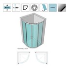 Semicircular Shower Box Sliding Doors Tempered Crystal Screen Printed 4mm