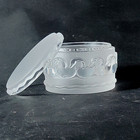 Lalique Canards Powder Box W Lid  Frosted Lead Crystal  Ducks  3 1 4   France