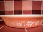 Agee Pyrex Pink Flannel Flower Divided Dish