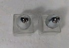 Vtg Small Square Salt And Pepper Shakers With Metal Lids Mini 2 