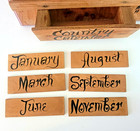 Vtg Wooden Perpetual Calendar Wall Hanging Hand Painted  Complete 23    Country