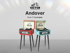 Vwrp-3200 Andover 5-in-1 Turntable With 3-speed Record Player  Fm Radio  Bluetoo