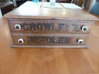 Antique Early 1900s Crowley s Needles Sewing Spool Cabinet Store Display