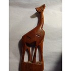 Vintage Hand Carved Wooden Giraffe Figurine Mid Century Modern Safari Decor