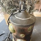 1960   s Copper Pendant Lamp Glass Bubbles Cylinder Working Brutalist Style Mcm 