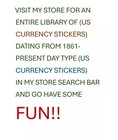  10 Ten Dollar 1901 Legal Tender Note  us Currency Stickers  Lot Of 2