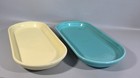 Set Of 2 Fiestaware Turquoise Ivory Bread Tray Oblong Serving Platter Hlc Usa