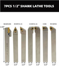 7pc 1 2  Shank Indexable Carbide Lathe Turning Insert Tool Holder Bit Se Suit Us
