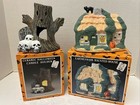Vintage pre-owned kmart Earthenware Halloween House candle Holders Decor Lot