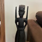 Old Ebony Wood African Tribal Art Carved Woman Statue Figure Sculpture 12 5 