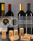 200 Pcs Wine Corks And Pvc Heat Shrink Capsules In 3 Colors