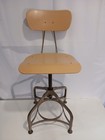 Vintage Toledo Adjustable Swivel Drafting Stool - Plastic Seat   Back