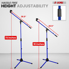 Tripod Mic Stand 2pcs Adjustable Holder Floor Microphone Boom Arm