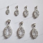 Pre Notched Marquise 10x5mm Prong Mount Dangle Setting Sterling Silver Pendant