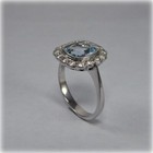 1 20 Ct Cushion Natural Aquamarine Diamond Engagement Ring 14k White Gold Size 6