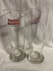 A Unique Pair Of Lovely Nastro Azzurro Peroni Pint Glasses