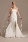 David   s Bridal V825 Cathedral Wedding Veil Floral Applique Nwt Ivory Retail  299