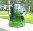 Great Olive Green Cd 145 Star Beehive Style Glass Insulator  p 