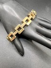 Vintage Napier Gold Brass Plated Box Chain Unisex Bracelet 8   