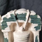 Denver Terra Cotta 1910 s Curdled Matte Green Glaze Liberty Bell Pair Bookends