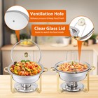 2 Pack 5qt Stainless Steel Round Chafing Dishes Buffet Set Gold silver Color 