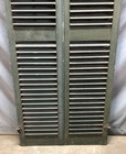 Tall Antique Pair Shabby Green Arched Dome Top Wood Shutters 15x74 Vtg 1761-25b