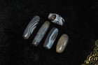 5 Large Antique Old Greco Bactrian Banded Agate Stone Dzi Bead