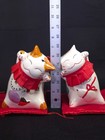 Vintage Ceramic Japanese Maneki-neko 7  Lucky Fat Cat Coin Bank Pair Feng Shui