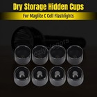8pcs Dry Storage Hidden Cups For Maglite C Cell Flashlights - Anodized Aluminum
