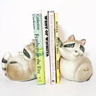 Vtg Fitz   Floyd Raccoon Bookend Set Mcm Bookends 1980s Very Nice