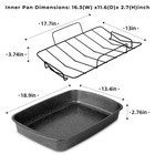 Mainstass Grey Speckle 18 9  Non-stick Roaster Pan   Rack Carbon Steel 0 5mm