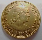 Peru 1 Libra Gold Coin 1917 Km 207 Fineness  9170 Agw  2355 Oz  High Grade