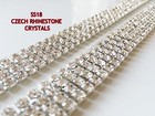 1 Metre Diamante rhinestone Chain Silver Wedding Clothes Cake Arts   Crafts Uk