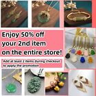 Jade Pendant Necklace Charm 18k Gold Plated Chain Phoenix Bird Dainty Gemstone